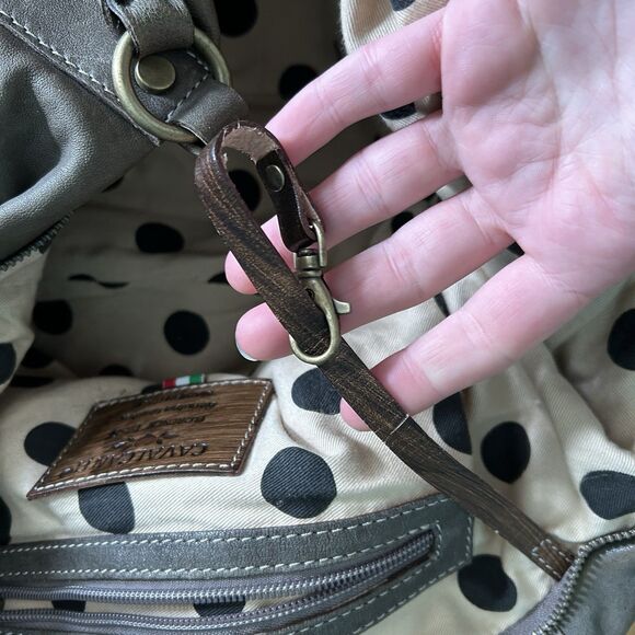 Calvalcanti Genuine Leather Handbag Shoulder Purse Crossbody Strap Made In Italy - Picture 14 of 16